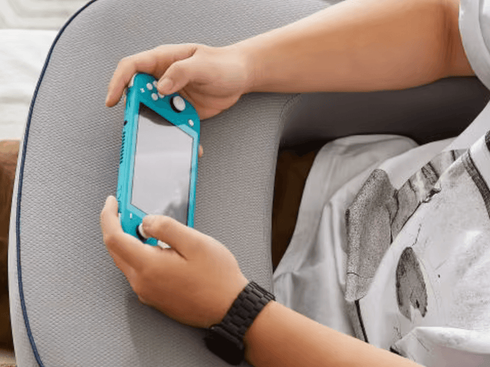 Your forearms rest, not hang: Lap Desk Pillow