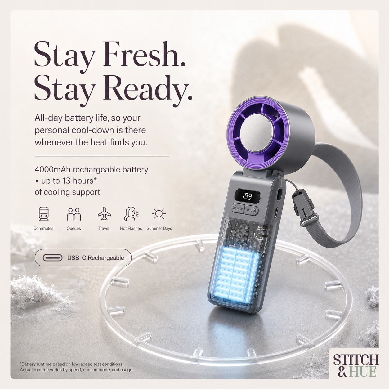 STITCH AND HUE ICYCOOL™  HANDHELD COOLING FAN - image 8