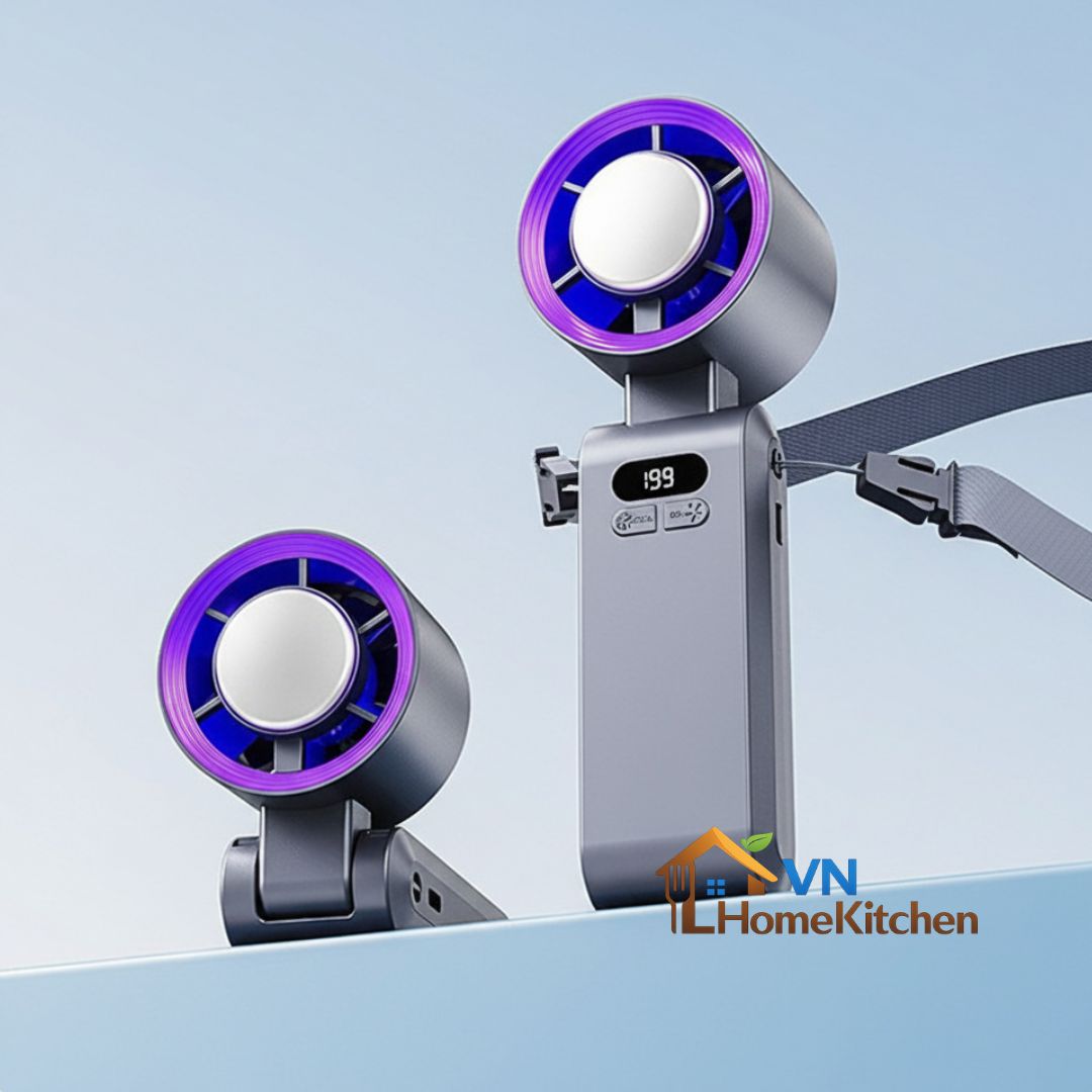Upgraded Handheld Portable Turbo Fan with Ice Cooler & Variable Speed - image 2