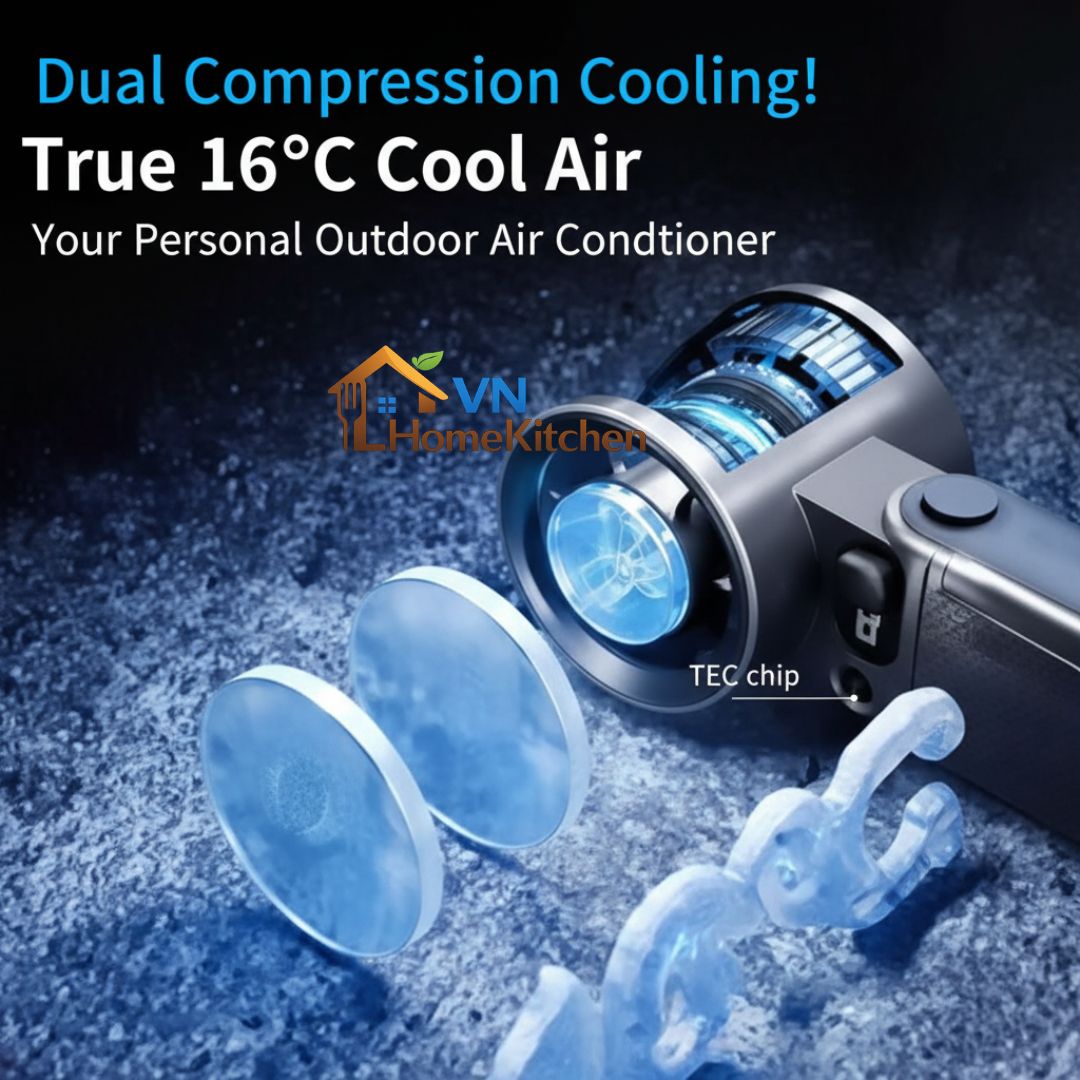 Upgraded Handheld Portable Turbo Fan with Ice Cooler & Variable Speed - image 6
