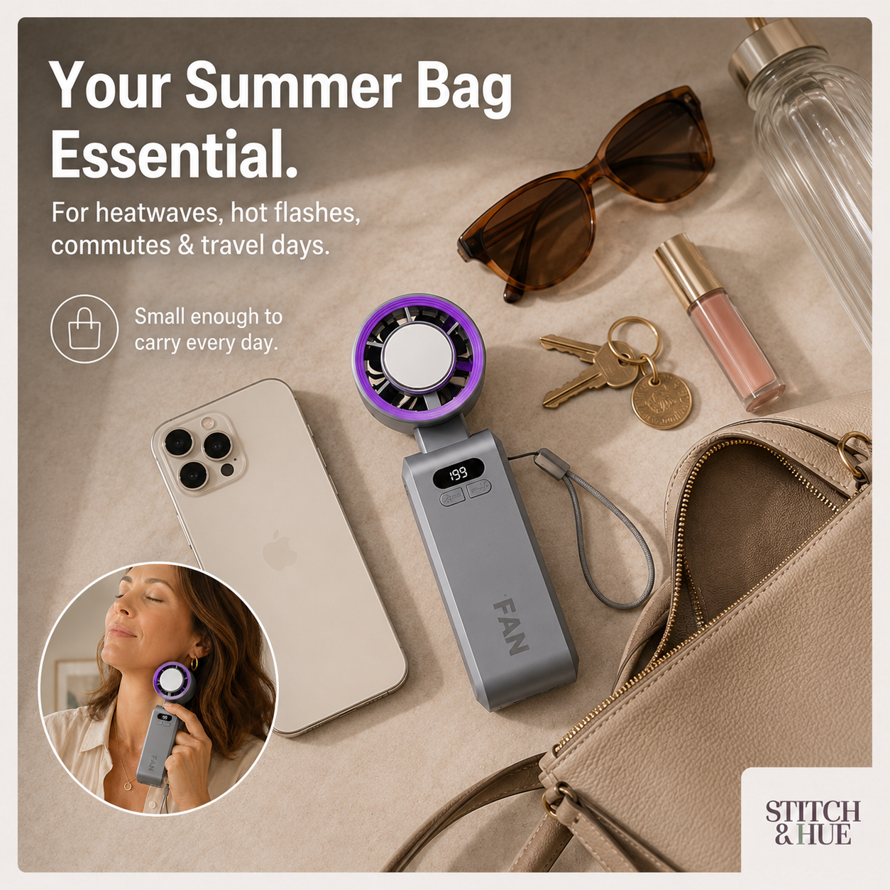 STITCH AND HUE ICYCOOL™  HANDHELD COOLING FAN - image 7