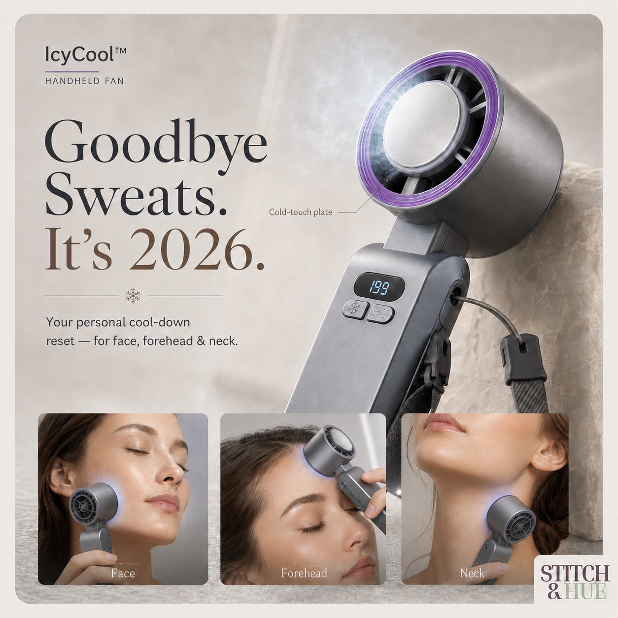 STITCH AND HUE ICYCOOL™  HANDHELD COOLING FAN - image 4