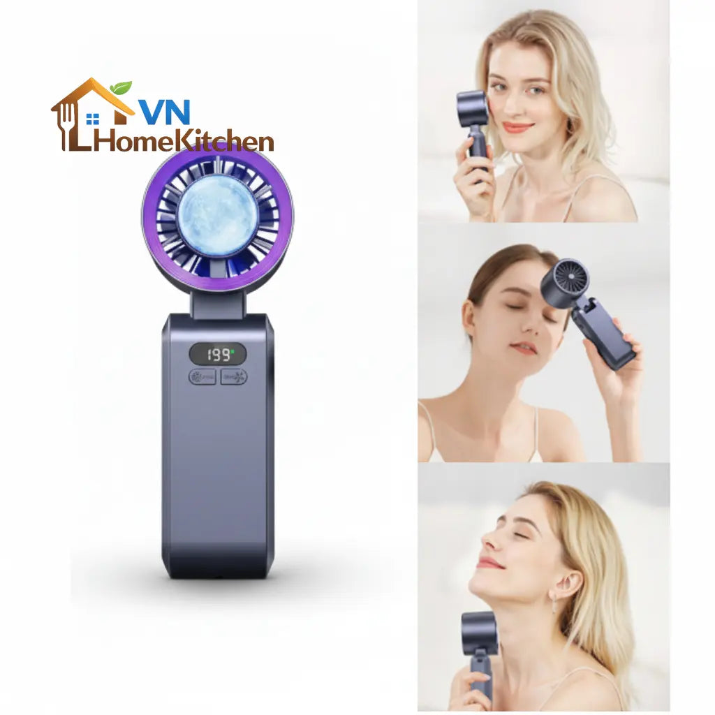 Upgraded Handheld Portable Turbo Fan with Ice Cooler & Variable Speed - image 1